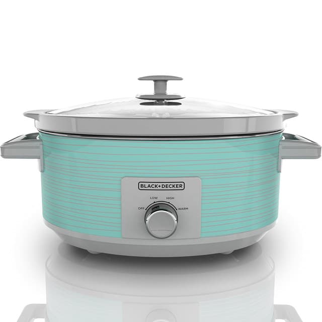 Black & Decker Dial Control Slow Cooker with Built in Lid Holder, 7 Qt