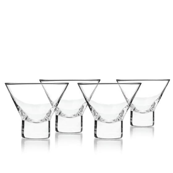 Raye Heavy Base Crystal Stemless Martini Glasses (Set of 4)