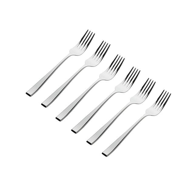 Godinger Chisel Silver 18/0 Stainless Steel Dinner Forks (Set of 6)