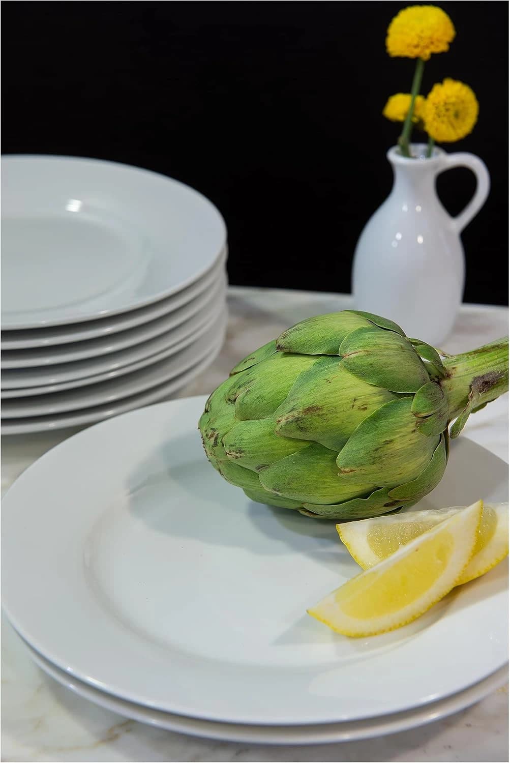 BIA Cordon Bleu Rim white porcelain dinner plates